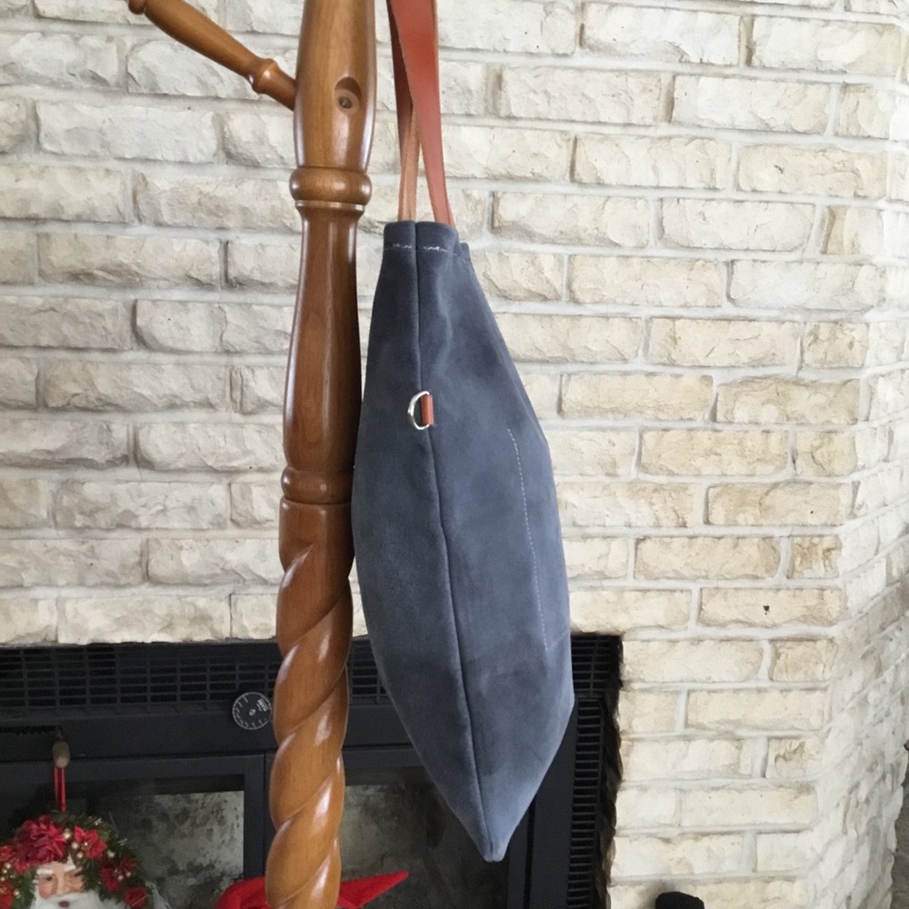 NWT HANDMADE SUEDE/LEATHER  CROSSBODY BAG - Picture 4 of 13